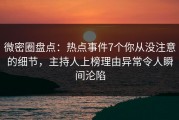 微密圈盘点：热点事件7个你从没注意的细节，主持人上榜理由异常令人瞬间沦陷