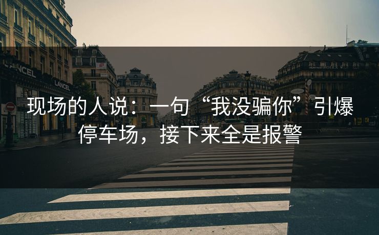 现场的人说：一句“我没骗你”引爆停车场，接下来全是报警
